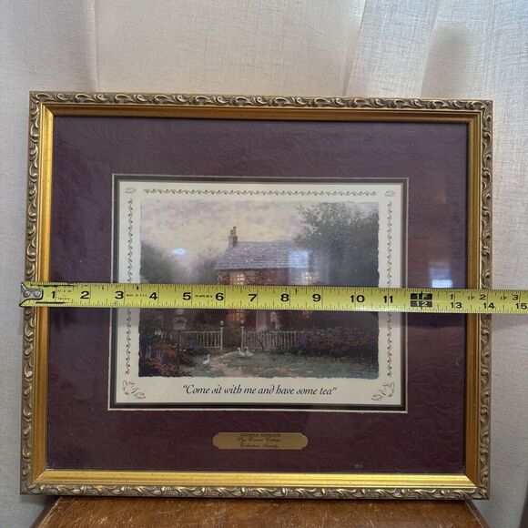 Thomas Kinkade Pye‎ Corner Cottage Framed 14.5" x 12.5" Canvas Accent Print COA - Picture 8 of 8